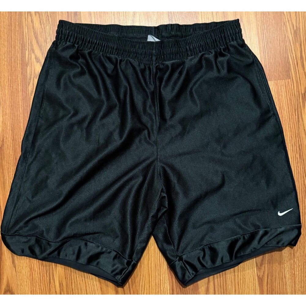 Vtg Nike Black Dazzle Basketball Shorts Mens XL 10" Shiny Y2K Gray Tag